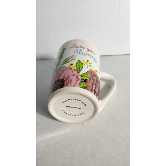 Floral Coffee Mug Love You Always Decorative Tea Cup Novelty‎ Gift - Picture 4 of 5